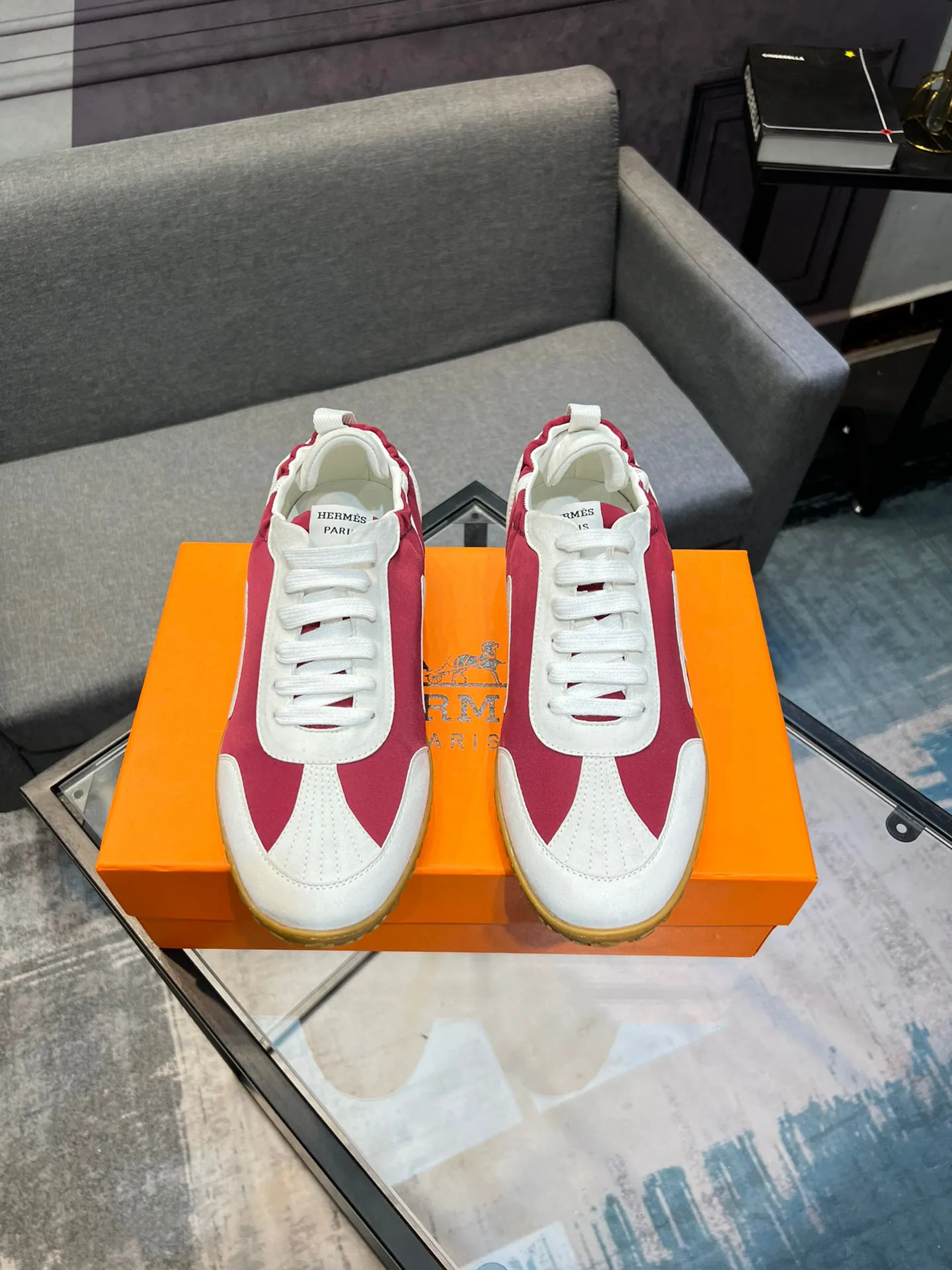 Men's shoes 💰660 [HERMES] Hermès - High-end quality original order 🔍🔍 - Upper: 🔝 cowhide suede splicing design - Inner lining: imported mixed sheepskin - Outsole: TPR foam · Rubber: two-color combined molding outsole - Super high quality control · Fine workmanship: highlighted (high-end, luxury, grade) -Size: 38-44 (45, 46, can be customized)